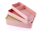 Lunchbox met 3 aparte bakjes en bestek - €17.95