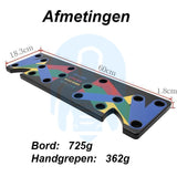 De afmetingen van het push up bord zijn 60x18x1.8cm