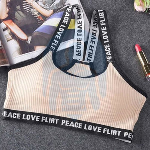 Sport BH - Peace-love-Flirt - Beige / One Size Fits All