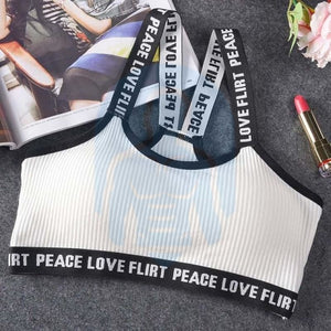 Sport BH - Peace-love-Flirt - Wit / One Size Fits All